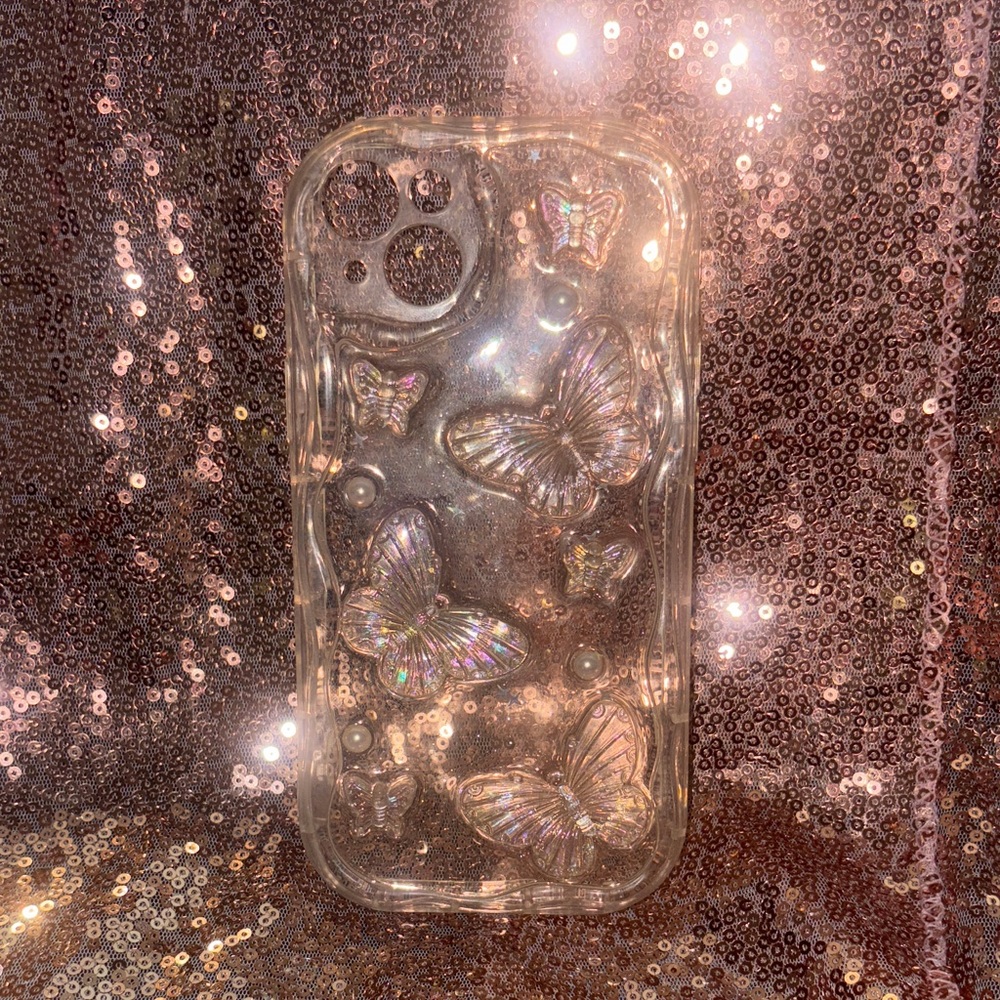Clear Butterfly 14 Plus Phone Case